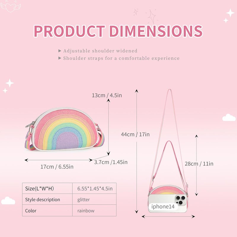 cotmcor Store Toddler Purse Valentines Gifts for Kids: 2 3 4 5 6 7 8 Year Old Girl Birthday Gift, Toys for Ages 2-4 Rainbow Crossbody Bag - Image 5